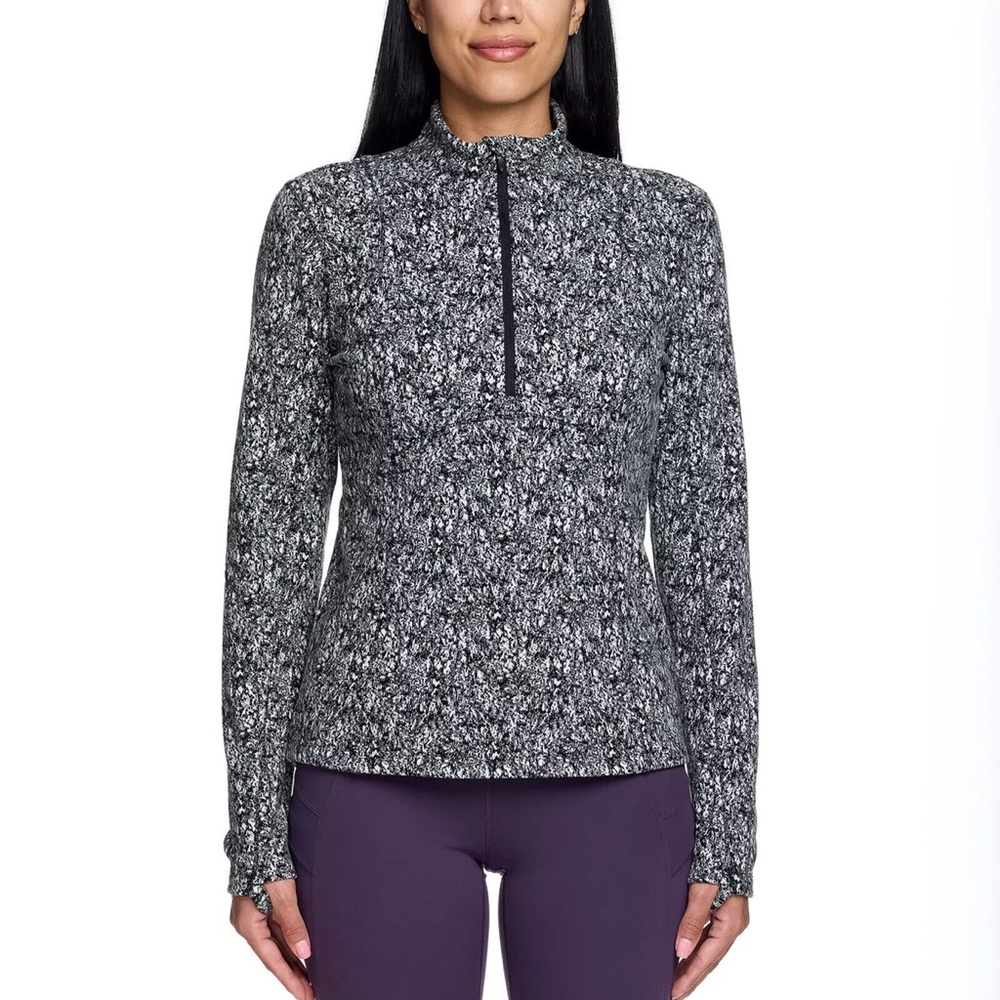 Spyder Women's Grey and White Pattern Half Zip Jacket NWT